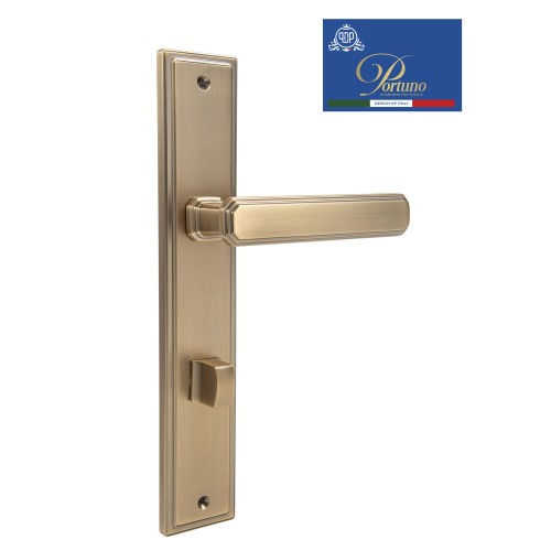 Дверная ручка на планке с фиксатором PORTUNO Pyramid 822.11WC Матовый кофе