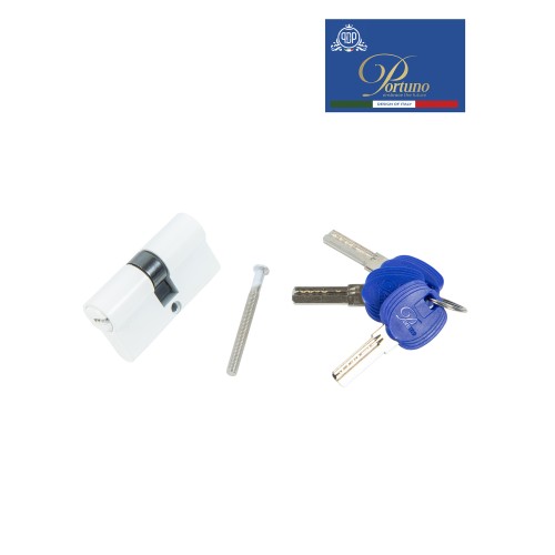 Цилиндровый механизм PORTUNO. Арт.CD60.04, 60м. (30+30), Цвет, Белый. ключ-ключ
