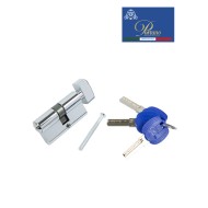 Цилиндровый механизм PORTUNO. Арт.CS60.01, 60м. (30+30), Цвет, Полированный хром. ключ-вертушка