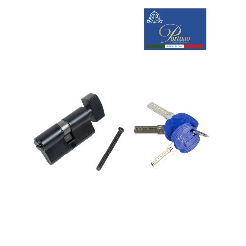 Цилиндровый механизм PORTUNO. Арт.CS60.03, 60м. (30+30), Цвет, Чёрный. ключ-вертушка