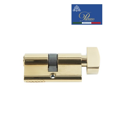 Цилиндровый механизм PORTUNO. Арт.CS60.06, 60м. (30+30), Цвет, PVD Полированное золото. ключ-вертушка