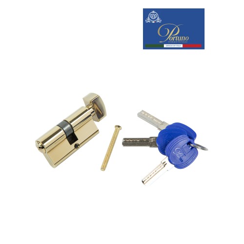 Цилиндровый механизм PORTUNO. Арт.CS60.06, 60м. (30+30), Цвет, PVD Полированное золото. ключ-вертушка