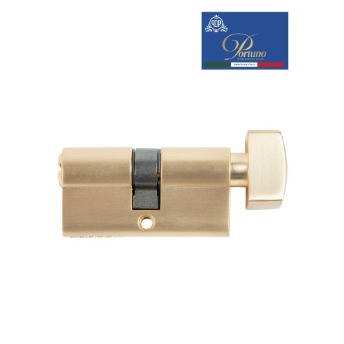 Цилиндровый механизм PORTUNO. Арт.CS60.07, 60м. (30+30), Цвет, Матовое золото. ключ-вертушка