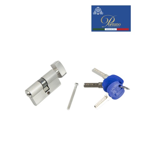 Цилиндровый механизм PORTUNO. Арт.CS60.14, 60м. (30+30), Цвет, Матовый никель. ключ-вертушка