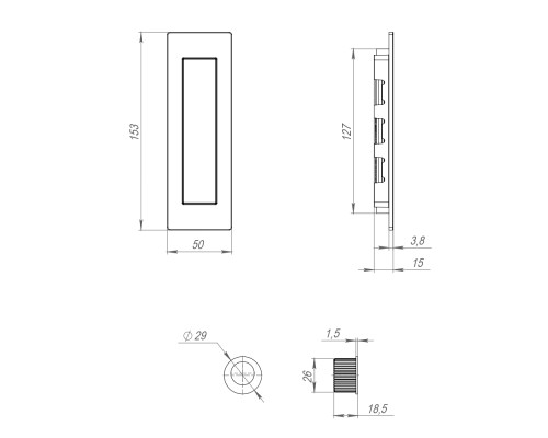 Ручка Armadillo (Армадилло) для раздвижных дверей SH.URB153.010 (SH010 URB) BB-17 коричневая бронза