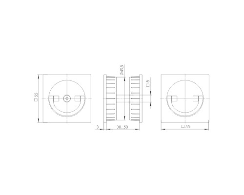 Ручка поворотная Armadillo (Армадилло) для раздвижных дверей SH.QUADRO55.BK8x2 BL-26 черный