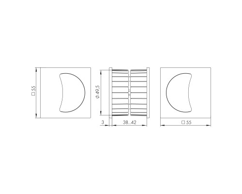 Ручка Armadillo (Армадилло) для раздвижных дверей SH.QUADRO55.010 BL-26 черный