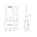 Замок Ajax (Аякс) навесной PD-0150-L MS 3 key англ./коробка