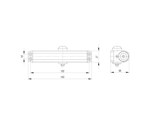 Доводчик Ajax (Аякс) дверной DCTR15-60 (TDR-60) 15-60кг AL алюминий