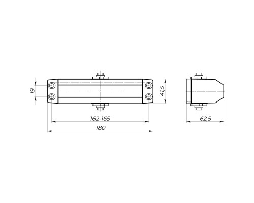 Доводчик Ajax (Аякс) дверной DCTR80-140 (TDR-140) 80-140кг AL алюминий