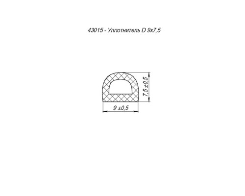 Уплотнитель Fuaro (Фуаро) без клеевой основы WADH/D-9x7,5mm, BLACK черный 100 m