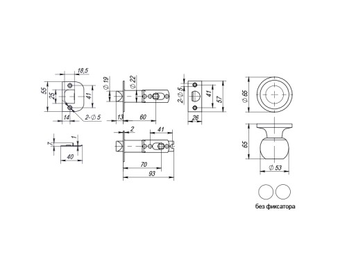 Ручка Fuaro (Фуаро) защелка DK672/BL BL-BK (672/BL BL-B) ( фик.) черный