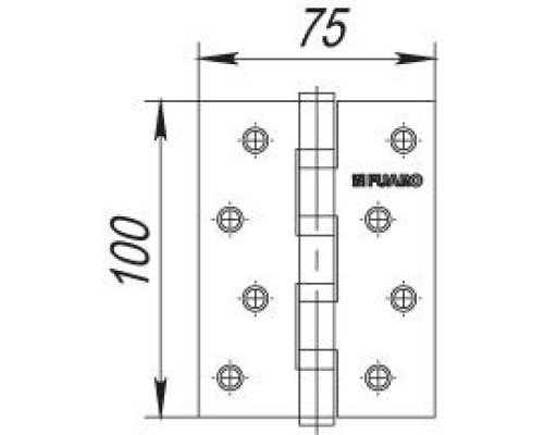 Петля универсальная Fuaro 4BB 100x75x2,5 SB (матовое золото) (Фуаро)