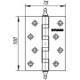 Петля универсальная Fuaro 4BB/A/BL 100x75x2,5 SB (матовое золото) БЛИСТЕР (Фуаро)