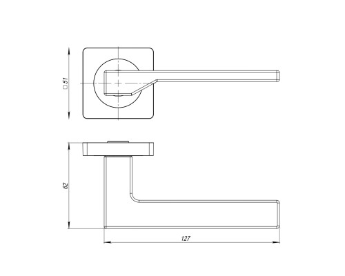 Ручка раздельная Ajax K.JK51.LEVEL (LEVEL JK) SN/CP-3 матовый никель