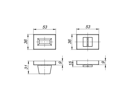 Ручка поворотная Armadillo WC-BOLT BK6 UCS BPVD-77 Вороненый никель (Армадилло)