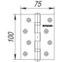 Петля универсальная Fuaro 2BB 100x75x2,5 PN (перл. никель) (Фуаро)