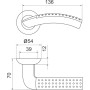 Дверная ручка Armadillo Libra LD26-1SN/CP-3 матовый на круглой розетке никель/хром TECH (кв. 8х140)