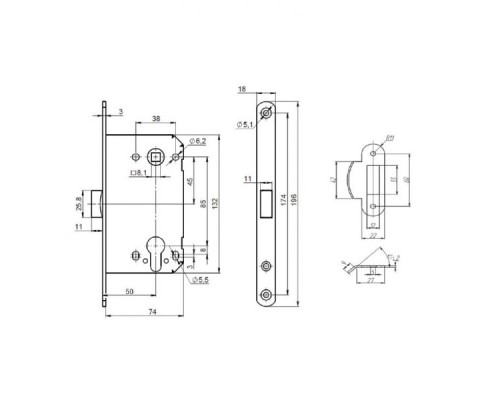 Корпус замка Punto PL85-50 CP цвет хром (Пунто) 43305