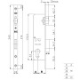 Корпус узкопрофильного замка Kale kilit 155/P (35 мм) w/b с роликовой защёлкой (без ответной планки) цвет хром (Кале Килит) 10378