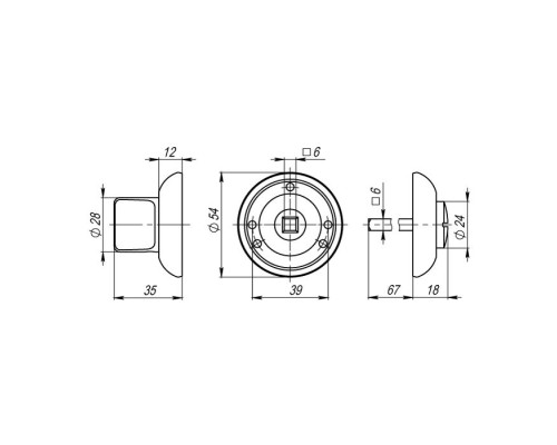 Ручка поворотная Armadillo WC-BOLT BK6-1SG/GP-4 матовое золото/золото (Армадилло)