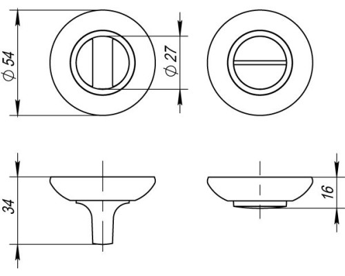 Ручка поворотная Fuaro BK6 RM AB/GP-7 (Фуаро)