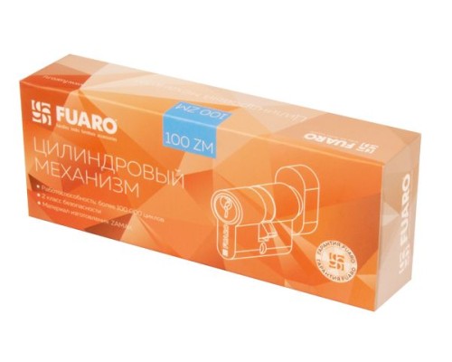 Цилиндровый механизм Fuaro 100 ZM 70 мм (30+10+30) BP латунь 5 кл., с вертушкой (Фуаро)