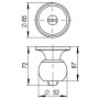 Ручка защелка (кноб) Ajax 6082 SN-B (фиксатор) матовый никель