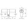 Цилиндровый механизм Ajax AX100/70 мм (30+10+30) CP хром 5 кл. ключ-ключ (Аякс)