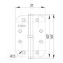 Петля съемная Punto S100113/R14-4R 100*70*2.5 PN right (перл.никель) правая (Пунто)