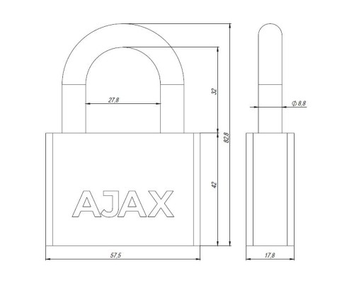 Замок навесной Ajax PD-30-60 (финский ключ, упаковка блистер) 3 ключа (Аякс) 42579