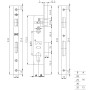 Корпус узкопрофильного замка Kale kilit 153/P (35 мм) w/b с защёлкой (цвет хром) (Кале Килит) 6055
