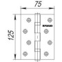 Петля универсальная Fuaro 2BB 125x75x2,5 PN (перл. никель) (Фуаро)