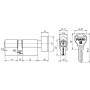 Цилиндровый механизм Fuaro R302/60 мм (25+10+25) CP хром 5 кл., с вертушкой (Фуаро)