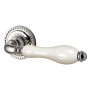 Дверная ручка Armadillo Silvia CL1 SILVER-925/LWP-109 на круглой розетке Серебро 925/беж фарфор