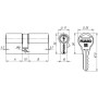 Цилиндровый механизм Fuaro R300/60 мм (25+10+25) CP хром 5 кл. ключ-ключ (Фуаро)