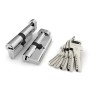 Цилиндровый механизм Fuaro R602/80 мм (35+10+35) CP хром 5 кл., с вертушкой (Фуаро)