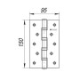 Петля универсальная Fuaro 4BB 150x95x3 PB (латунь) (Фуаро)