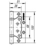Петля универсальная Fuaro без врезки 500-2BB/BL 100x2,5 SC (мат. хром) БЛИСТЕР (Фуаро)