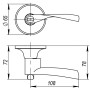 Ручка защелка (кноб) Ajax 6010 CP-E (ключ-фиксатор) хром