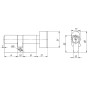 Цилиндровый механизм Ajax AX102/60 мм (25+10+25) CP хром с вертушкой, 5 кл. (Аякс)