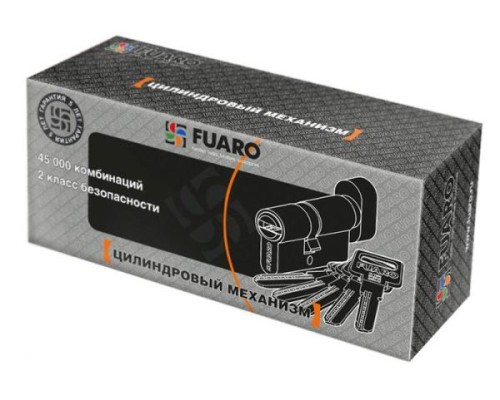 Цилиндровый механизм Fuaro R602/90 мм (35+10+45) CP хром 5 кл., с вертушкой (Фуаро)