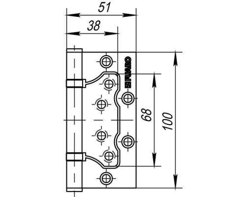 Петля универсальная Fuaro без врезки 500-2BB 100x2,5 CFB (кофе глянец) (Фуаро)