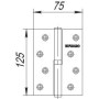 Петля съемная Fuaro 413/BL-5 125x75x2,5 AB right (бронза) правая БЛИСТЕР (Фуаро)