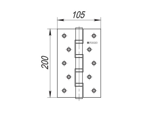 Петля универсальная Fuaro 4BB 200x105x3 WAB (матовая бронза) (Фуаро)