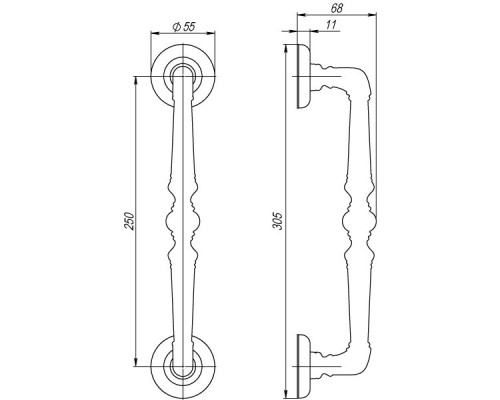 Ручка скоба PALAZZO Fuaro PULL SM RB-10 французское золото (1 штука)