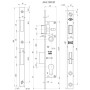 Корпус узкопрофильного замка Kale kilit 153/P (20 мм) w/b с защёлкой (цвет хром) (Кале Килит) 20037