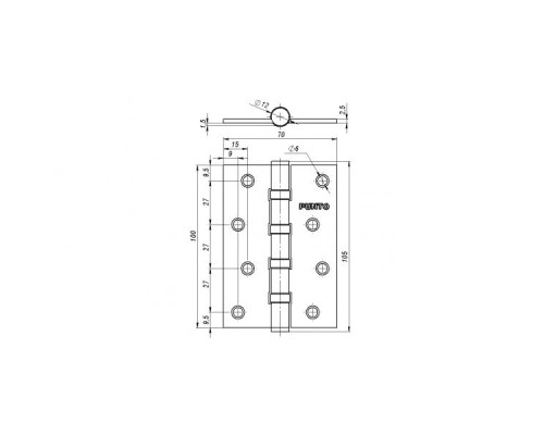 Петля универсальная Punto 4B 100*70*2.5 AC (медь) (Пунто)