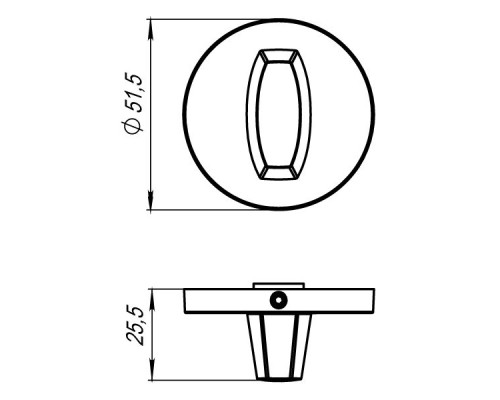 Ручка поворотная Armadillo WC-BOLT BK6 URS BPVD-77 Вороненый никель (Армадилло)