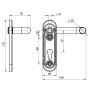 Ручка на планке Fuaro DH-0433/2 для антипаники (1300А, 1700A) - без пружины (Фуаро)